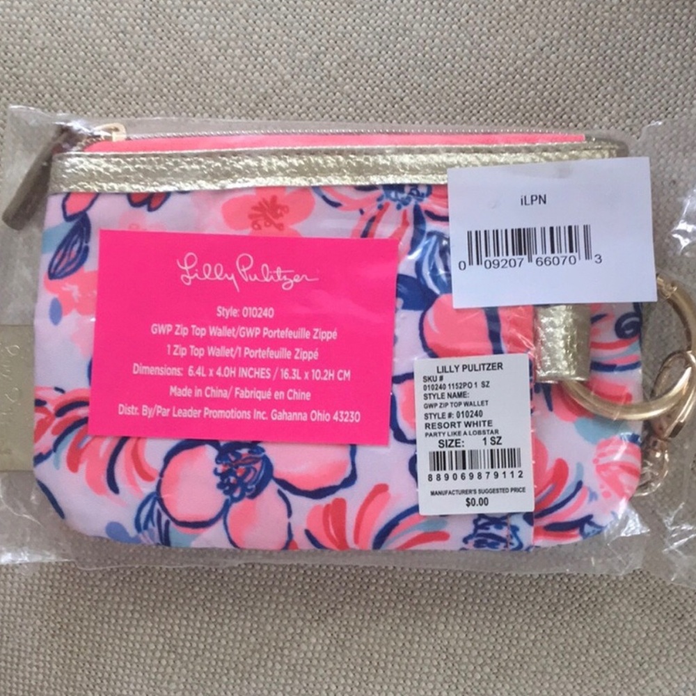Lilly Pulitzer Floral Zip Wallet NWT GWP